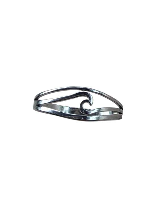 Jewelry - New Stainless Steel Wave Open Band Ring - size 11